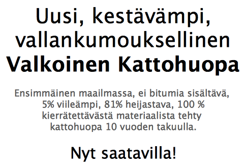 Valkoinen Kattohuopa